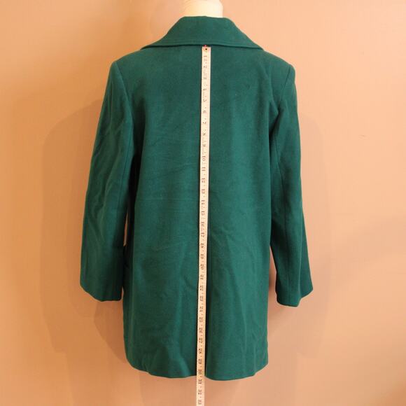 VTG Mackintosh Pea Coat Style Single Breasted Pure Wool Womens Size M teal(READ) - Picture 4 of 7
